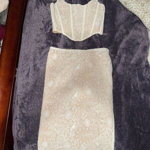 With Jean Cream Strapless Sheath Set